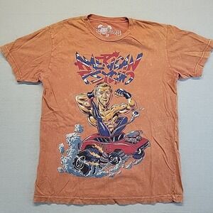Punch Buddies American Psycho Graphic T-Shirt Mens L Made USA Distressed Muscle